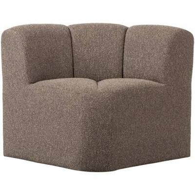 Woood Mojo eetkamerbank hoekelement bouclé Bruin Melange Woood Mojo eetkamerbank hoekelement bouclé Bruin Melange