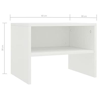 VidaXL Nachtkastjes 2 st 40x30x30 cm bewerkt hout wit