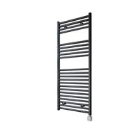 Electrische Wifi Radiator Sanicare HPW Carini 111,8x45 cm Zwart Met Thermostaat Zilver Rechtsonder - thumbnail