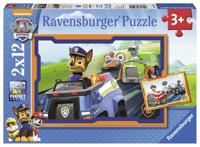 Puzzel Ravensburger Paw Patrol in actie 2 x12 stukjes - thumbnail