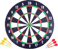 Longfield Dartbord papier, dikte 1 cm met 6 darts - thumbnail