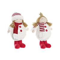 Decoratieve figuren DKD Home Decor Kerstmis Pop Polyester Meisjes (17 x 11 x 28 cm) (2 Stuks) - thumbnail