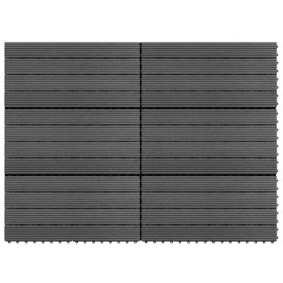 VidaXL Tegels 6 st 1m² 60x30 cm hkc grijs