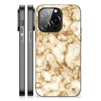 iPhone 14 Pro Marmeren Print Telefoonhoesje Marmer Goud - thumbnail