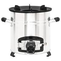 Houtkachel met USB-ventilator 35,5x26x28 cm roestvrijstaal - thumbnail