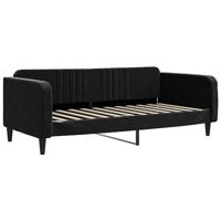 Slaapbank 90x200 cm fluweel zwart - thumbnail