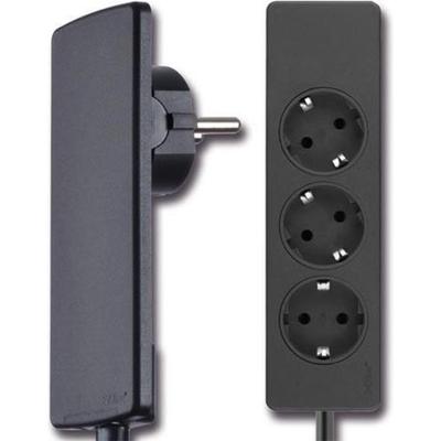 EVOline 151000156100 Stekkerdoos 3-voudig Zwart Randaarde stekker 1 stuk(s)