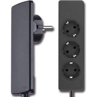 EVOline 151000156100 Stekkerdoos 3-voudig Zwart Randaarde stekker 1 stuk(s) - thumbnail