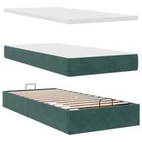 Ottoman bed met matrassen 180x200cm fluweel donkergroen - thumbnail