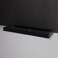 Wastafel Forzalaqua Palermo Graniet Gezoet 2 Kraangaten Zwart 100,5x51,5x9 cm - thumbnail