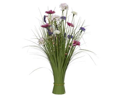 Kunstgras everlands met bloemen 70cm assorti