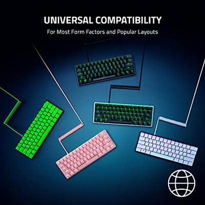 Razer PBT Keycap + Opgerolde Kabel Upgrade Set: Duurzame Doubleshot PBT - Universele Compatibiliteit - Keycap Removal Tool & Stabilisatoren - Tactisch Opgerold & Ontworpen - Gevlochten Vezelkabel -