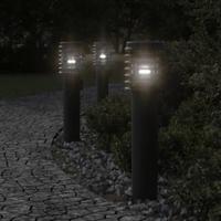 VidaXL Buitenvloerlamp met stopcontact 60 cm roestvrijstaal zwart - thumbnail