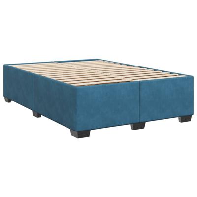 Boxspring met matras fluweel donkerblauw 140x190 cm