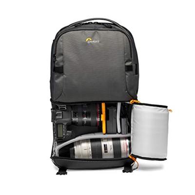 Lowepro Fastpack BP 250 AW III camerarugzak voor spiegelloze camera, DSLR en accessoires, met QuickDoor-toegangssysteem, 13″ laptopvak, voor spiegelreflexcamera's zoals Nikon D850, Ripstop 300D, grijs