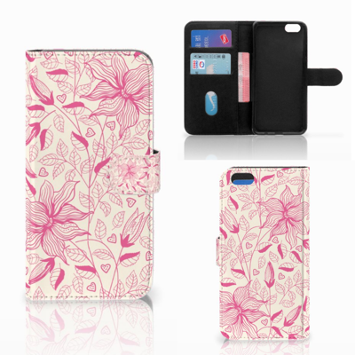 Apple iPhone 7 Plus | 8 Plus Hoesje Pink Flowers Apple iPhone 7 Plus | 8 Plus Hoesje Pink Flowers
