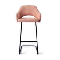 Jesper Home Barkruk 'Yanai' Arch Black, kleur Pink Punch (zithoogte 75cm) - thumbnail