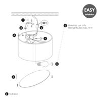 Corduroy Plafondlamp - Cilinder - Wit - Scandinavische stijl - ø22 x 17 cm - E27 Fitting - Geschikt voor Woonkamers en slaapkamers - thumbnail
