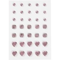 Vivi Gade Strasstenen, rond, vierkant, hart, afm 6+8+10 mm, roze, 35 stuk/ 1 doos - thumbnail