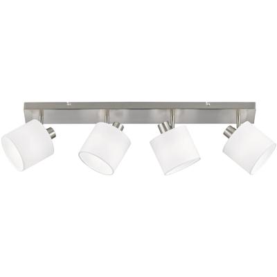 LED Plafondspot 4-lichts E14 Fitting - Rechthoekig Mat Nikkel - Aluminium
