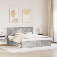 Bedframe met hoofdeinde Beton 180 x 200 cm Massief grenenhout - thumbnail