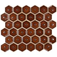 The Mosaic Factory Osiris Hertman Mozaïektegel - 5.1x5.9cm - wand en vloertegel - glans - creme caramel AFH-OH-13800 - thumbnail