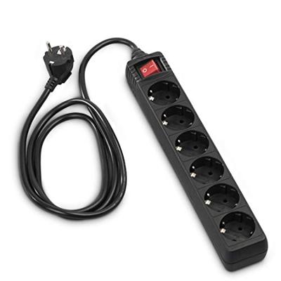 Hama Stekkerdoos 6-voudig met schakelaar, 1.4m Kabel Zwart