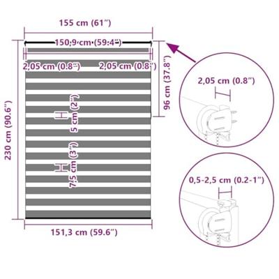 VidaXL Zebra rolgordijn 155x230 cm stofbreedte 150,9cm polyester bruin VidaXL Zebra rolgordijn 155x230 cm stofbreedte 150,9cm polyester bruin