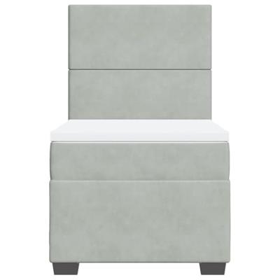 Boxspring met matras fluweel lichtgrijs 80x200 cm
