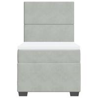 Boxspring met matras fluweel lichtgrijs 80x200 cm - thumbnail