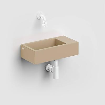 Clou Vale fontein 38 cm met kraangat rechts mat mosterd keram CL/03.34161.01.R