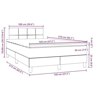 Boxspring met matras fluweel donkergrijs 120x210 cm