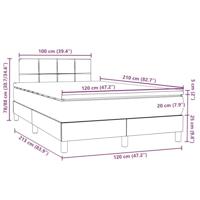 Boxspring met matras fluweel donkergrijs 120x210 cm - thumbnail