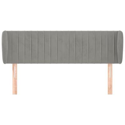 Hoofdbord met randen 147x23x78/88 cm fluweel lichtgrijs
