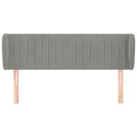 Hoofdbord met randen 147x23x78/88 cm fluweel lichtgrijs - thumbnail