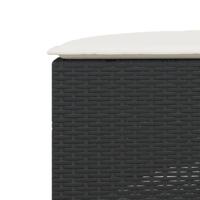 3-delige Loungeset halfrond poly rattan zwart - thumbnail