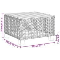 6-delige Loungeset met kussens poly rattan zwart - thumbnail