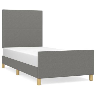 Bedframe zonder matras stof donkergrijs 140x190 cm
