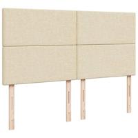 Boxspring met matras stof crèmekleurig 180x200 cm - thumbnail