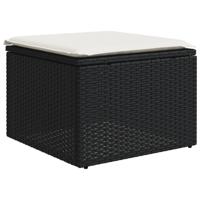 8-delige Loungeset met kussens poly rattan zwart - thumbnail