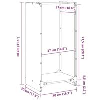Brandhoutrek 40x30x80 cm koudgewalst staal antraciet - thumbnail