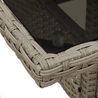 3-delige Tuinset met kussens poly rattan en glas grijs - thumbnail
