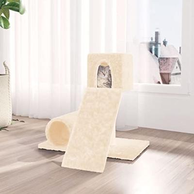 Bussandri Exclusive - Kattenmeubel met sisal krabpaal 59 cm crèmekleurig