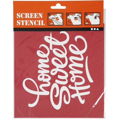 Screen stencil, home sweet home, vel 20x22 cm, 1 vel