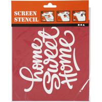 Screen stencil, home sweet home, vel 20x22 cm, 1 vel - thumbnail