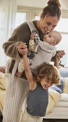 BABYBJORN Harmony draagzak geweven gemêleerd beige