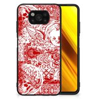 Telefoonhoesje Xiaomi Poco X3 | X3 Pro Angel Skull Rood - thumbnail