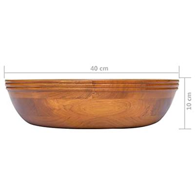 VidaXL Wastafel ø40x10 cm massief teakhout