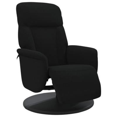 Fauteuil met voetensteun verstelbaar fluweel zwart