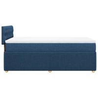 Boxspring met matras stof blauw 90x190 cm - thumbnail